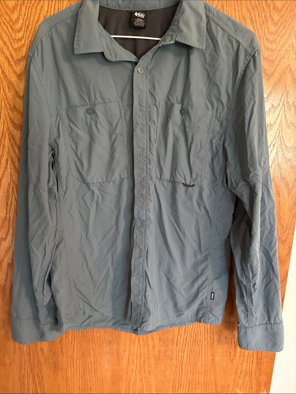 Lightweight Slate Blue Button-Up Shirt Jacket